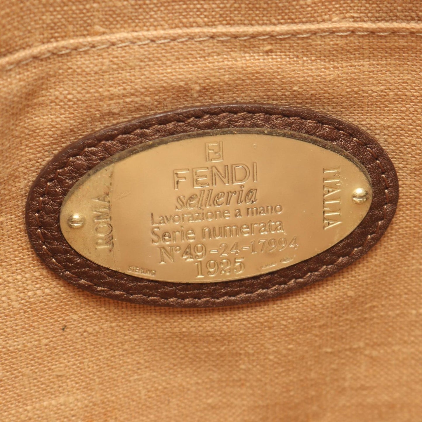 Fendi Handbag Selleria Blanc Leather Romano — view 4