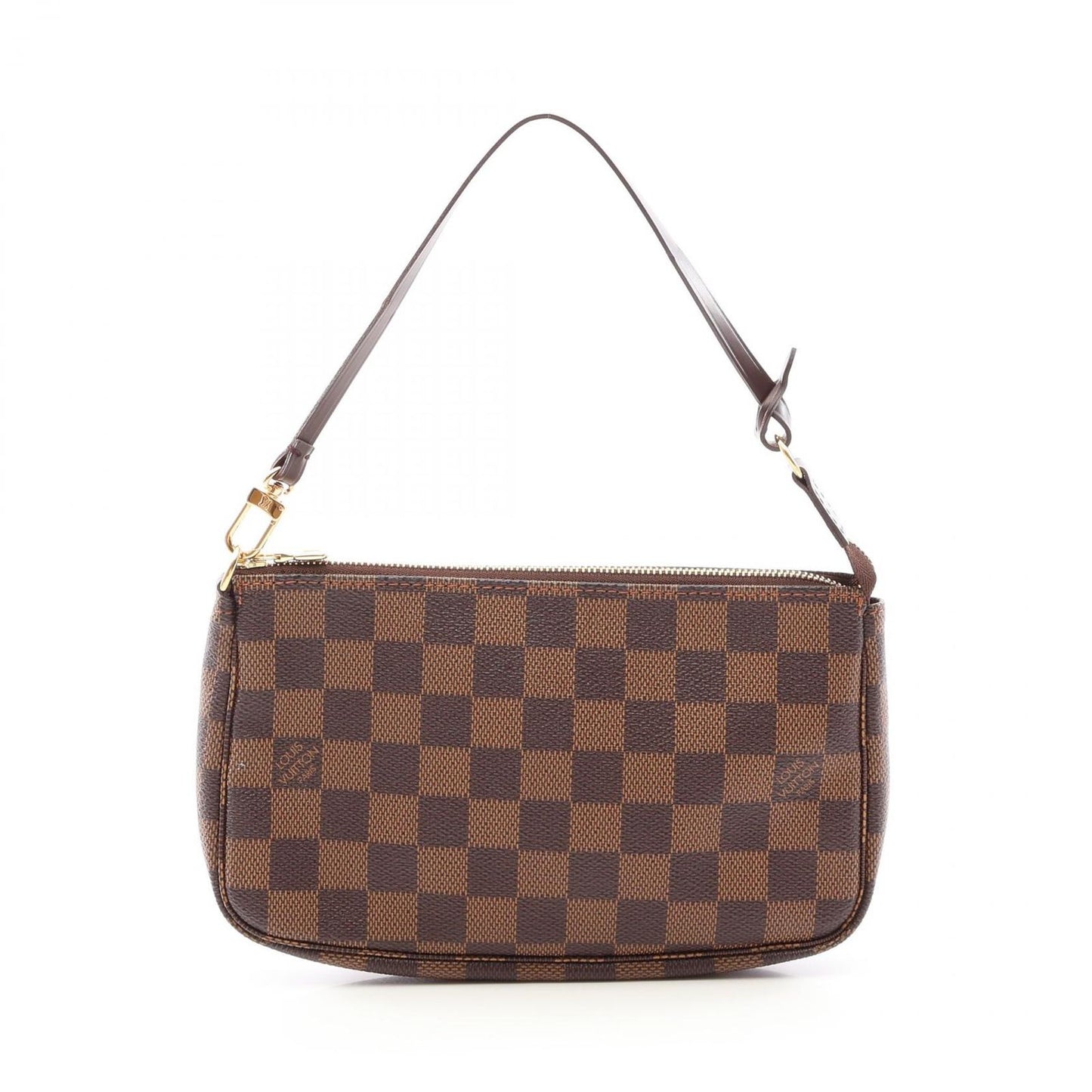 Louis Vuitton Handbag Pochette Soir Damier Ebene Canvas Leather
