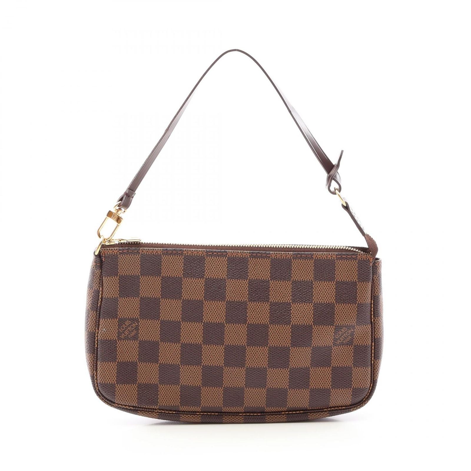 Louis Vuitton Handbag Pochette Soir Damier Ebene Canvas Leather