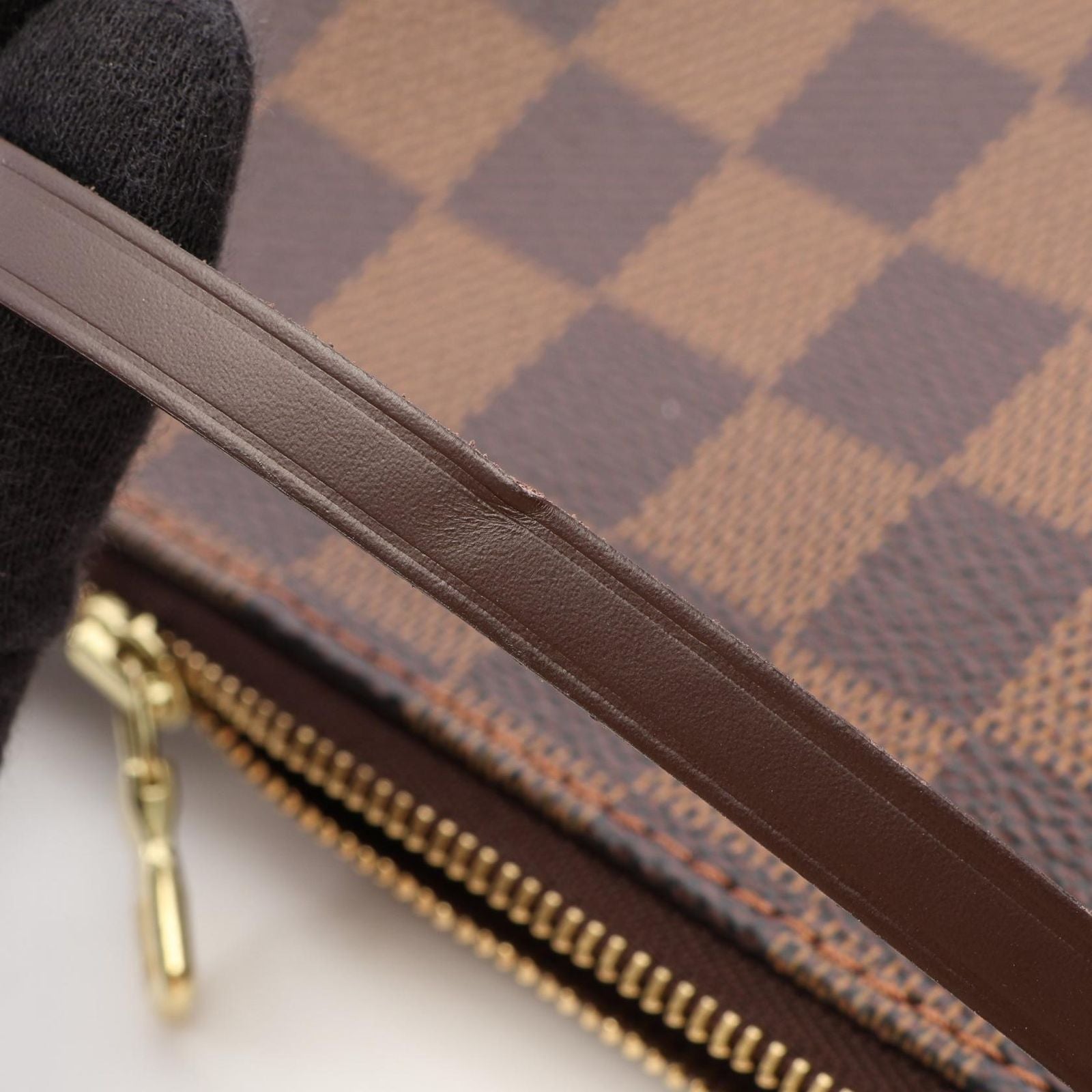 Louis Vuitton Handbag Pochette Soir Damier Ebene Canvas Leather — view 7