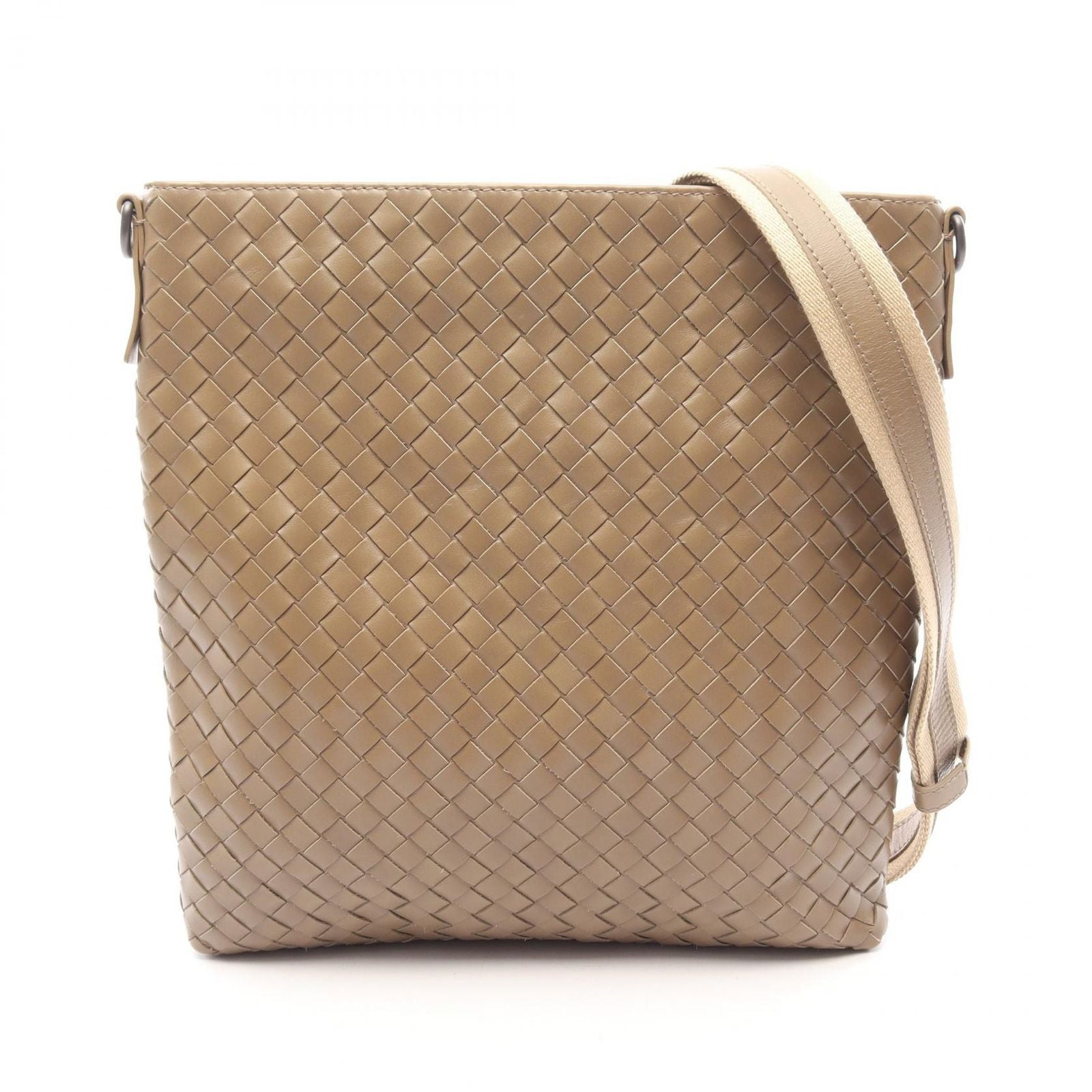 Bottega Veneta Shoulder Bag Intrecciato Beige Leather