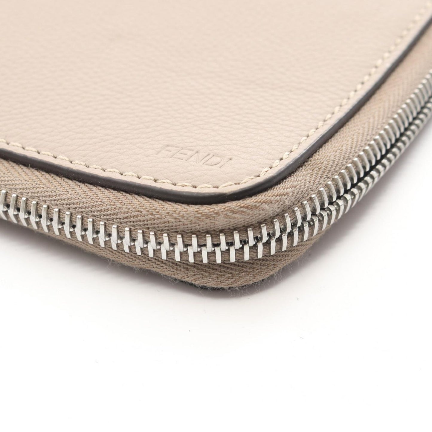 Fendi Secondbag Clutch Gray Ju Leather Pouch — view 7