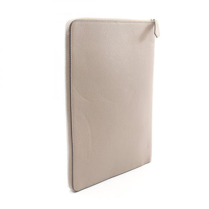 Fendi Secondbag Clutch Gray Ju Leather Pouch — view 2