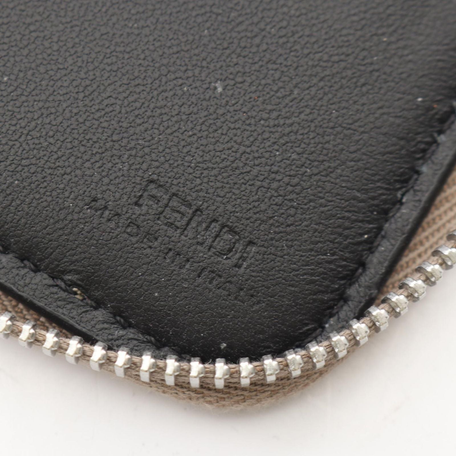 Fendi Secondbag Clutch Gray Ju Leather Pouch — view 4