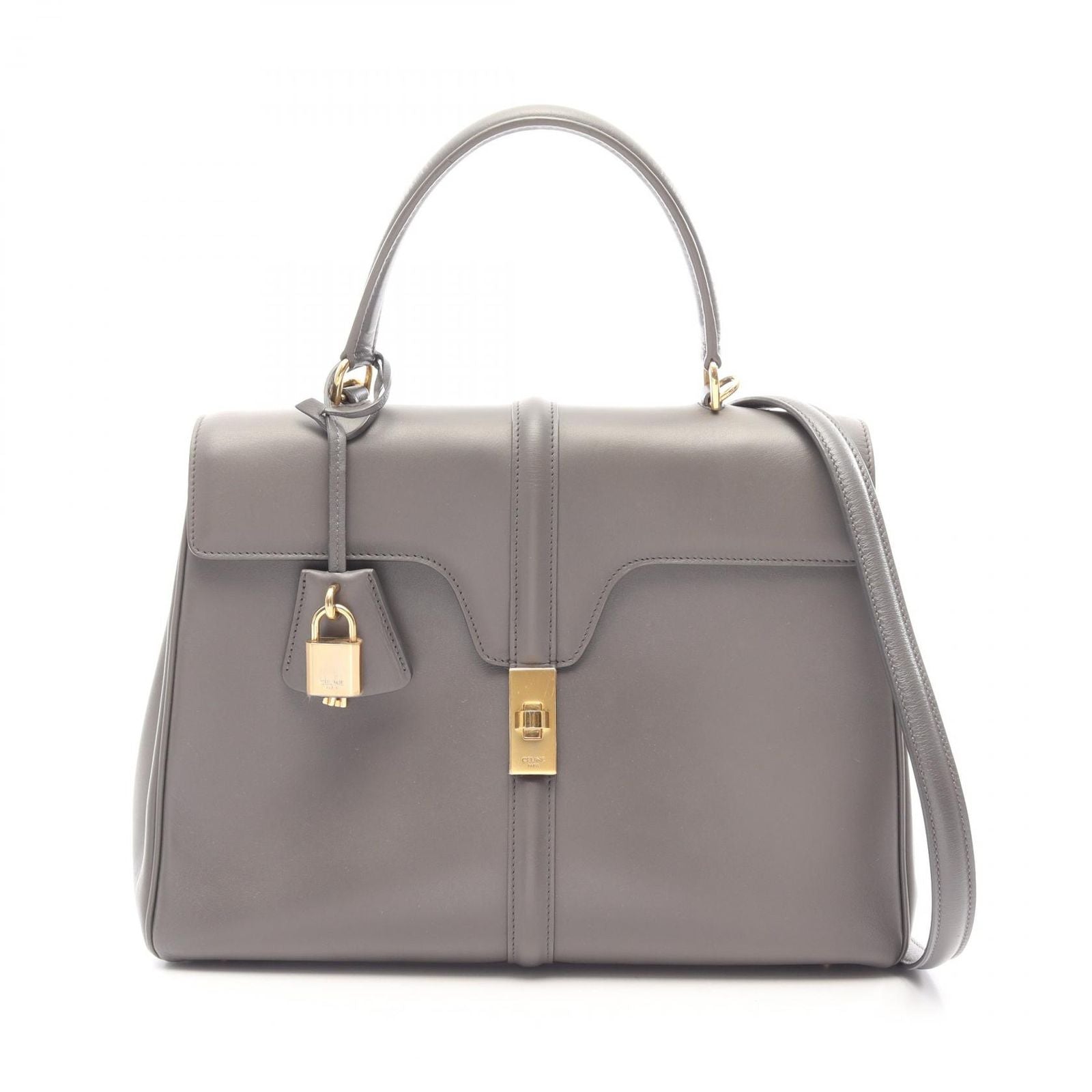 Celine Handbag 16 2-Way Gray Leather 16