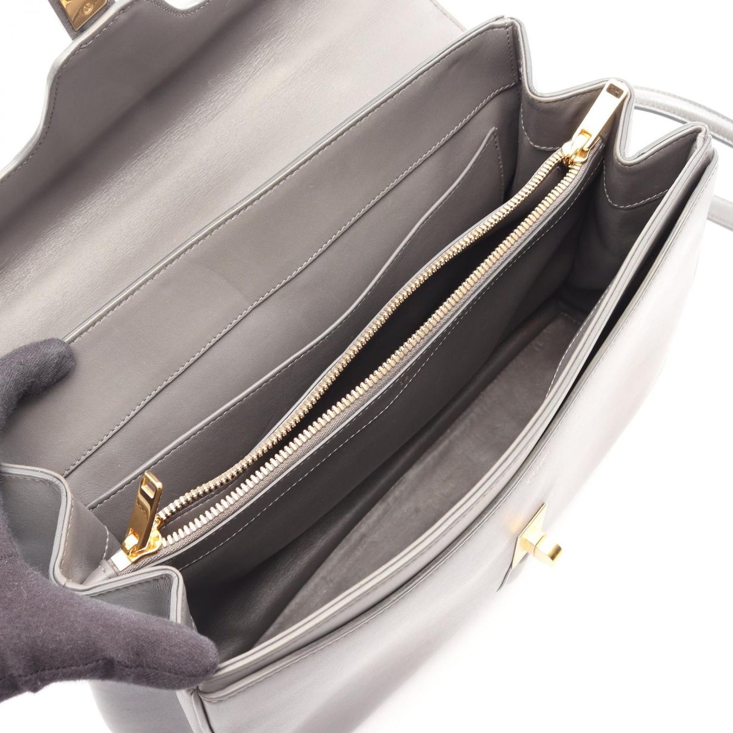 Celine Handbag 16 2-Way Gray Leather 16 — view 3