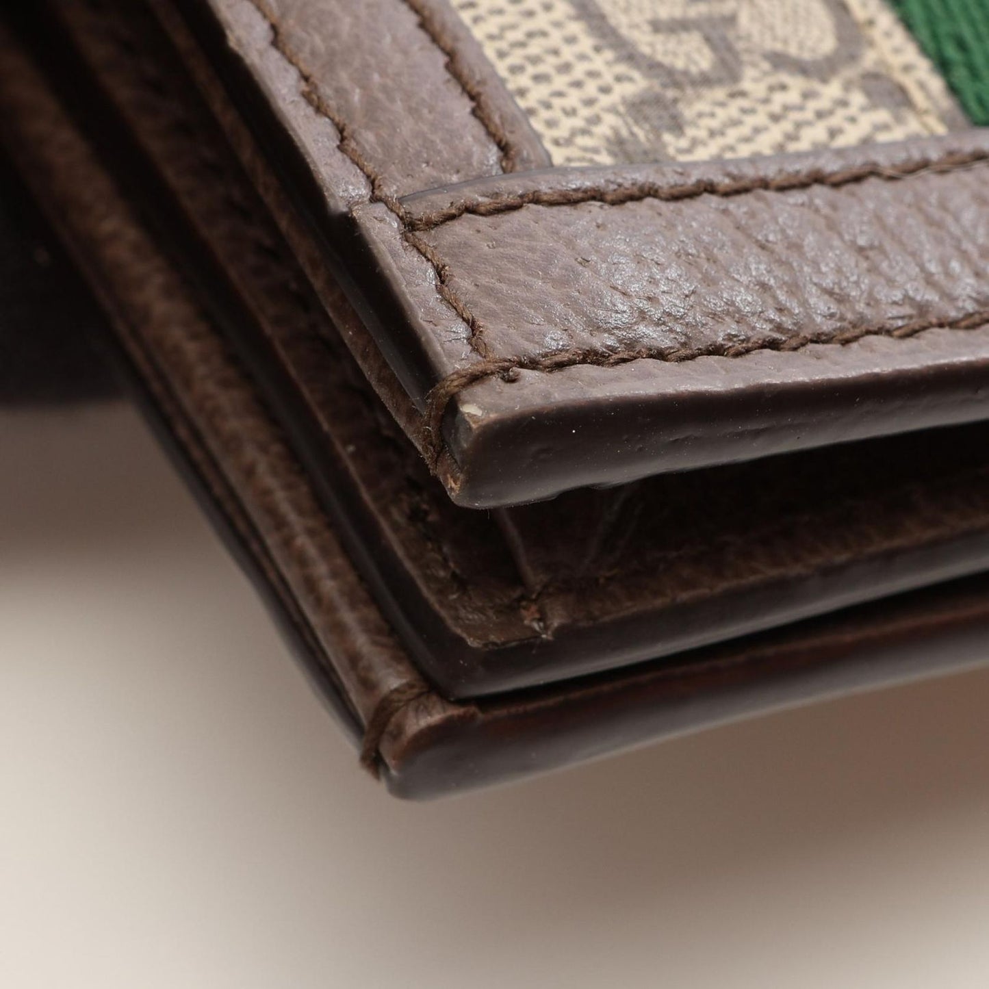Gucci Bi Foldwallet Ophidia GG Supreme Brown Beige Green Leather Wallet — view 8