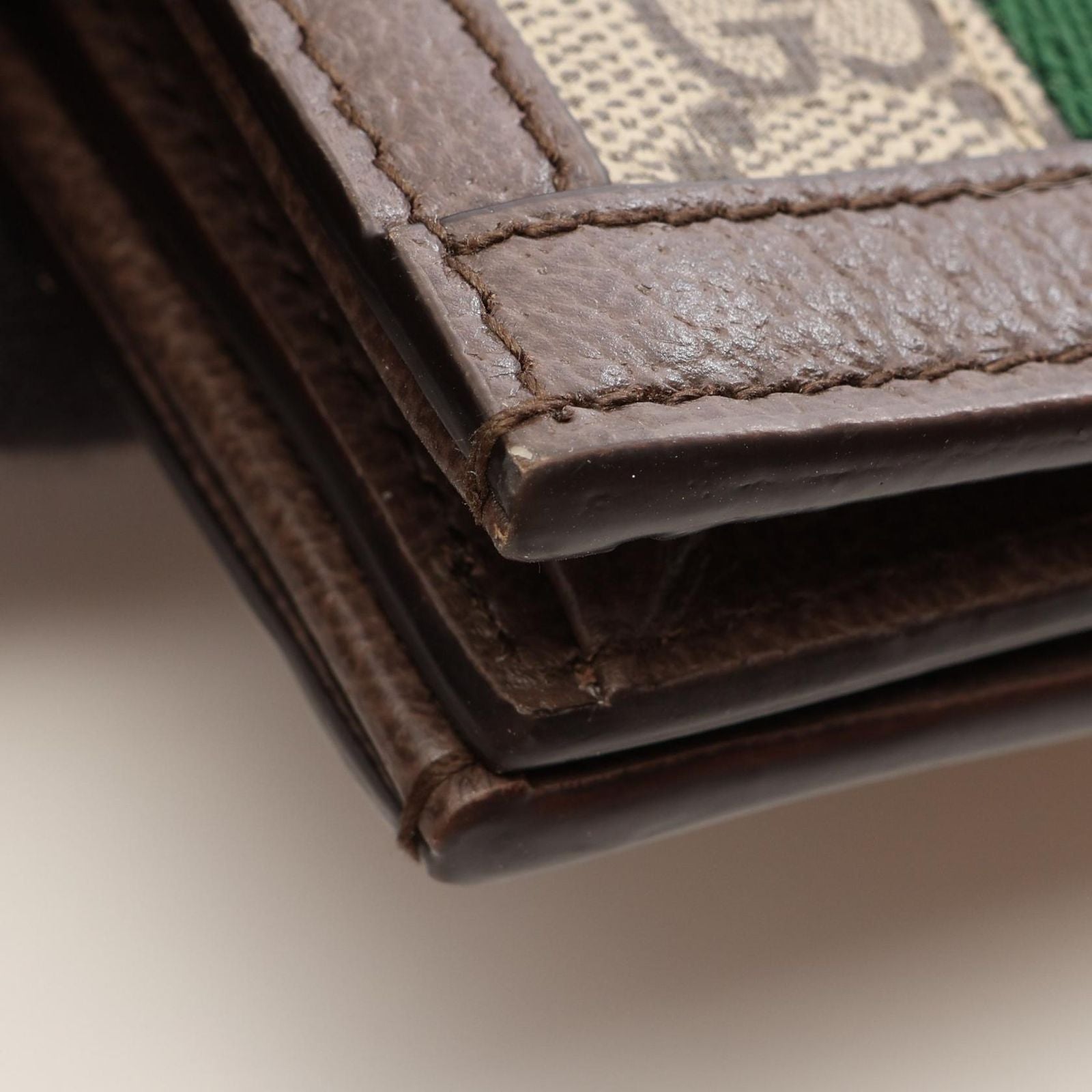 Gucci Bi Foldwallet Ophidia GG Supreme Brown Beige Green Leather Wallet — view 8
