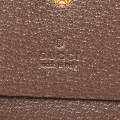 Gucci Bi Foldwallet Ophidia GG Supreme Brown Beige Green Leather Wallet — view 5