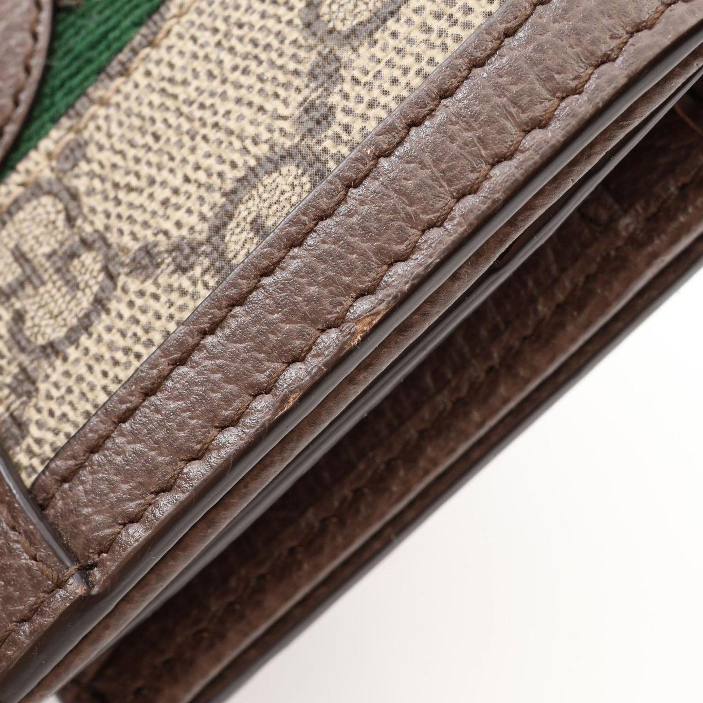 Gucci Bi Foldwallet Ophidia GG Supreme Brown Beige Green Leather Wallet — view 7