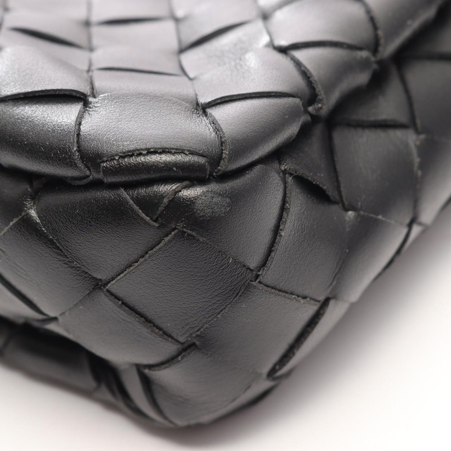 Bottega Veneta Shoulder Bag Messengerbag Intrecciato 2-Way Black Leather — view 5