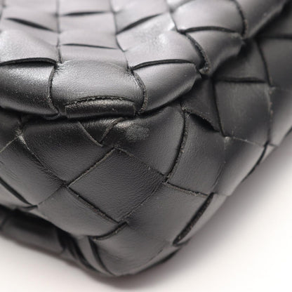 Bottega Veneta Shoulder Bag Messengerbag Intrecciato 2-Way Black Leather — view 5