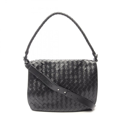 Bottega Veneta Shoulder Bag Messengerbag Intrecciato 2-Way Black Leather