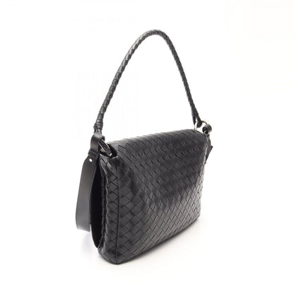 Bottega Veneta Shoulder Bag Messengerbag Intrecciato 2-Way Black Leather — view 2