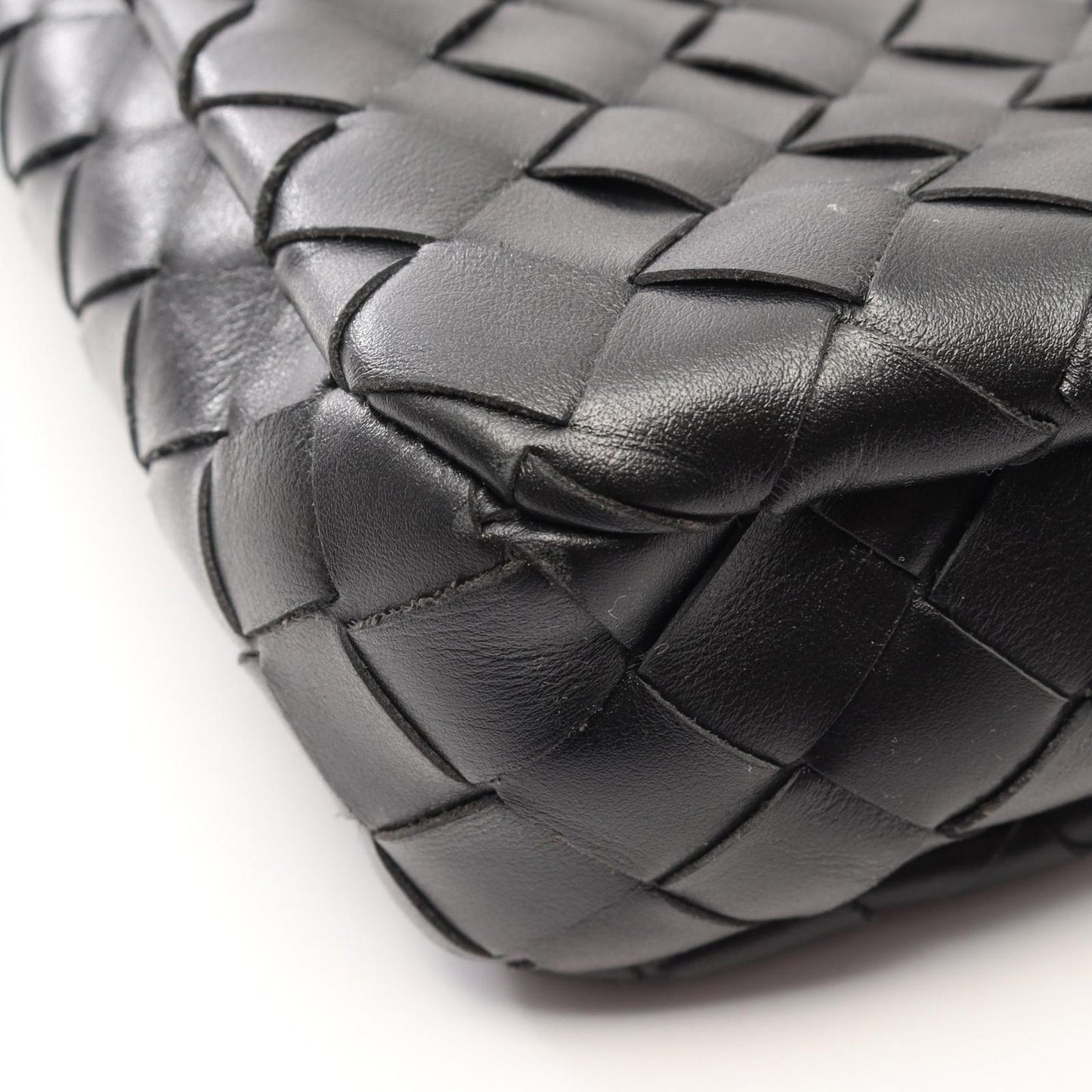 Bottega Veneta Shoulder Bag Messengerbag Intrecciato 2-Way Black Leather — view 7