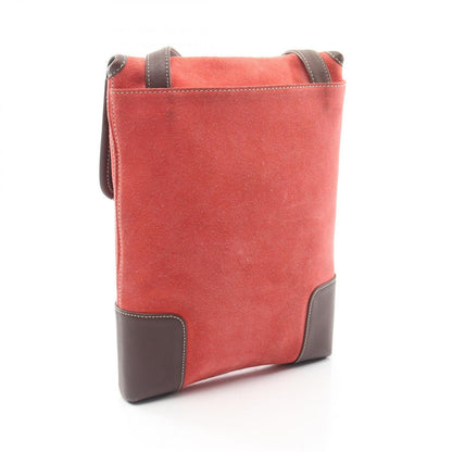 Loewe Shoulder Bag Anagram Red Brown Suede Leather — view 2