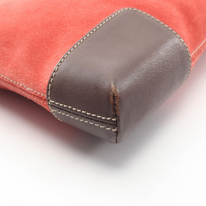 Loewe Shoulder Bag Anagram Red Brown Suede Leather — view 6