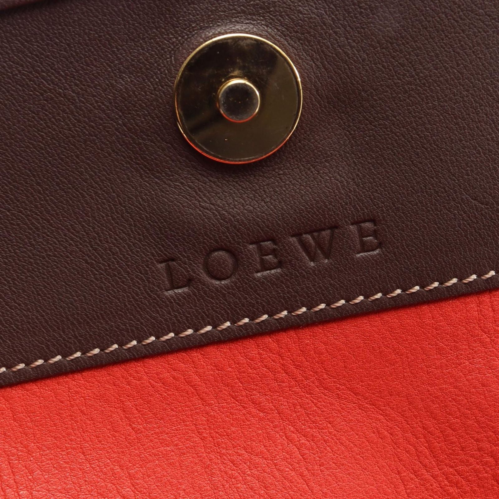 Loewe Shoulder Bag Anagram Red Brown Suede Leather — view 4