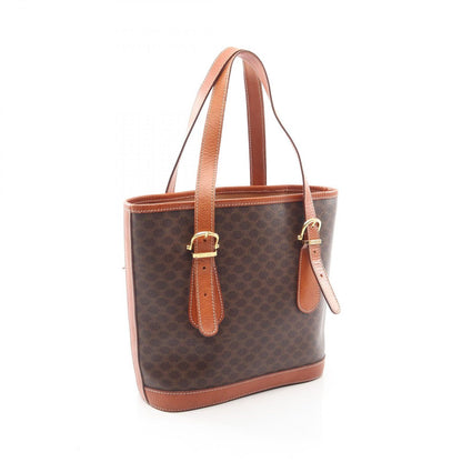 Celine Tote Macadam Brown Coatingcanvas Leather Handbag — view 2