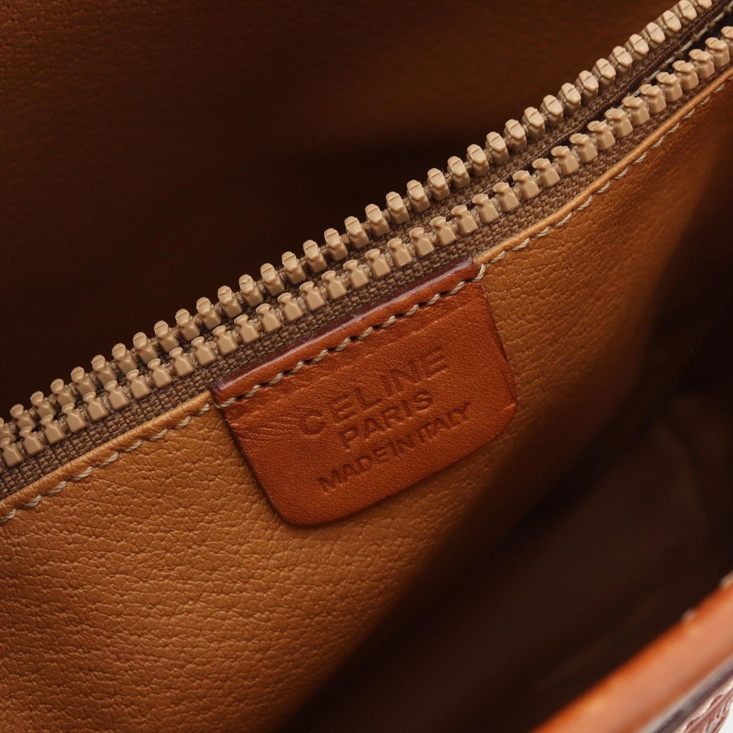Celine Tote Macadam Brown Coatingcanvas Leather Handbag — view 4