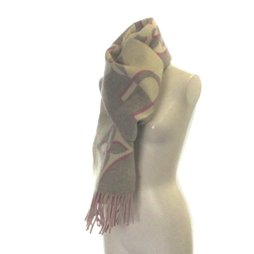 Louis Vuitton Duo Infinity Scarf Logo Wool Cashmere Monogram White — view 6