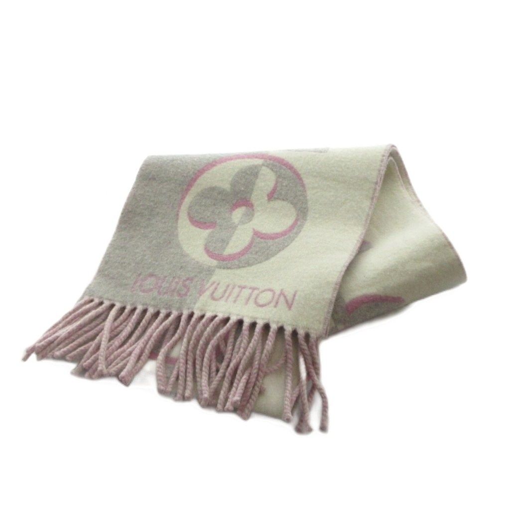 Louis Vuitton Duo Infinity Scarf Logo Wool Cashmere Monogram White