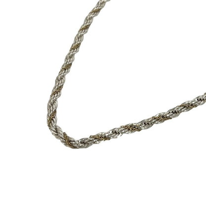 Tiffany & Co Vintage Twisted Rope Necklace Silver Yellow Gold — view 4