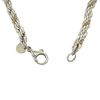 Tiffany & Co Vintage Twisted Rope Necklace Silver Yellow Gold — view 5