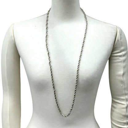 Tiffany & Co Vintage Twisted Rope Necklace Silver Yellow Gold — view 2