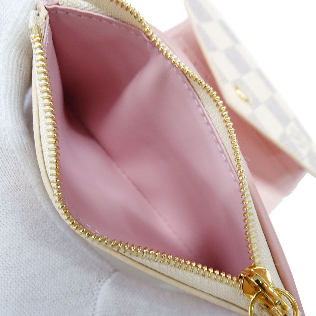 Louis Vuitton Wallet Trifold Damier Azur Canvas Portefeuille Victorine Ivory — view 7