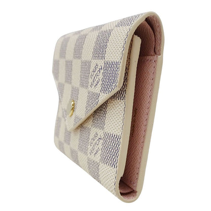Louis Vuitton Wallet Trifold Damier Azur Canvas Portefeuille Victorine Ivory — view 4