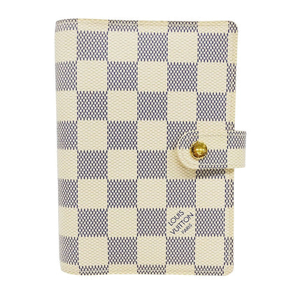 Louis Vuitton Notebook Cover Damier Azur Canvas Agenda PM Ivory 6 Hole Work