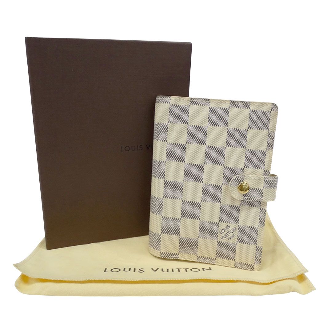 Louis Vuitton Notebook Cover Damier Azur Canvas Agenda PM Ivory 6 Hole Work — view 5