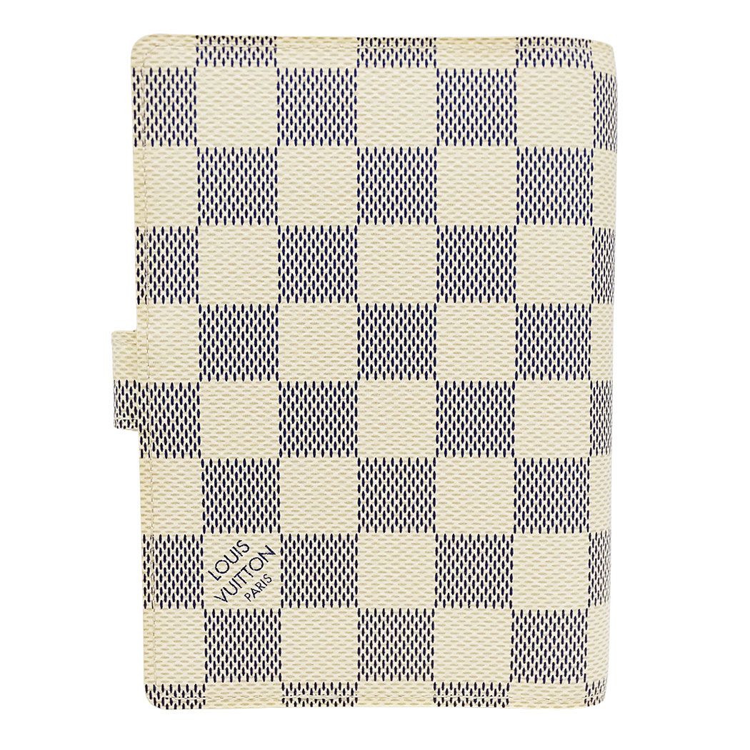 Louis Vuitton Notebook Cover Damier Azur Canvas Agenda PM Ivory 6 Hole Work — view 2