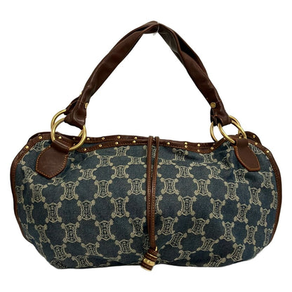 Celine Tote Bittersweet Paris Macadam Navy Ivory Dark Brown Leather