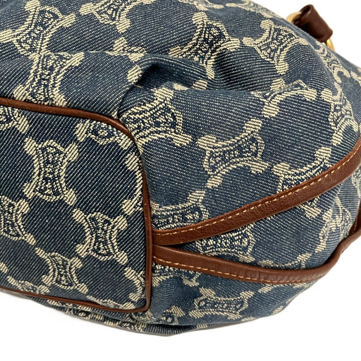 Celine Tote Bittersweet Paris Macadam Navy Ivory Dark Brown Leather — view 6