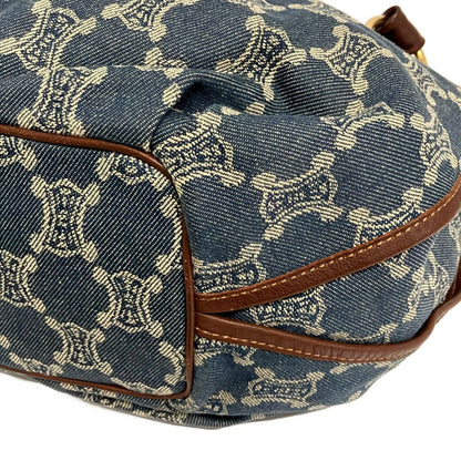 Celine Tote Bittersweet Paris Macadam Navy Ivory Dark Brown Leather — view 6