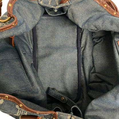 Celine Tote Bittersweet Paris Macadam Navy Ivory Dark Brown Leather — view 7