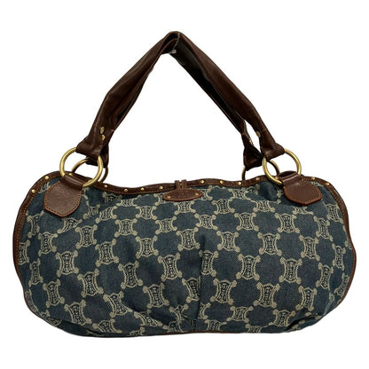 Celine Tote Bittersweet Paris Macadam Navy Ivory Dark Brown Leather — view 3