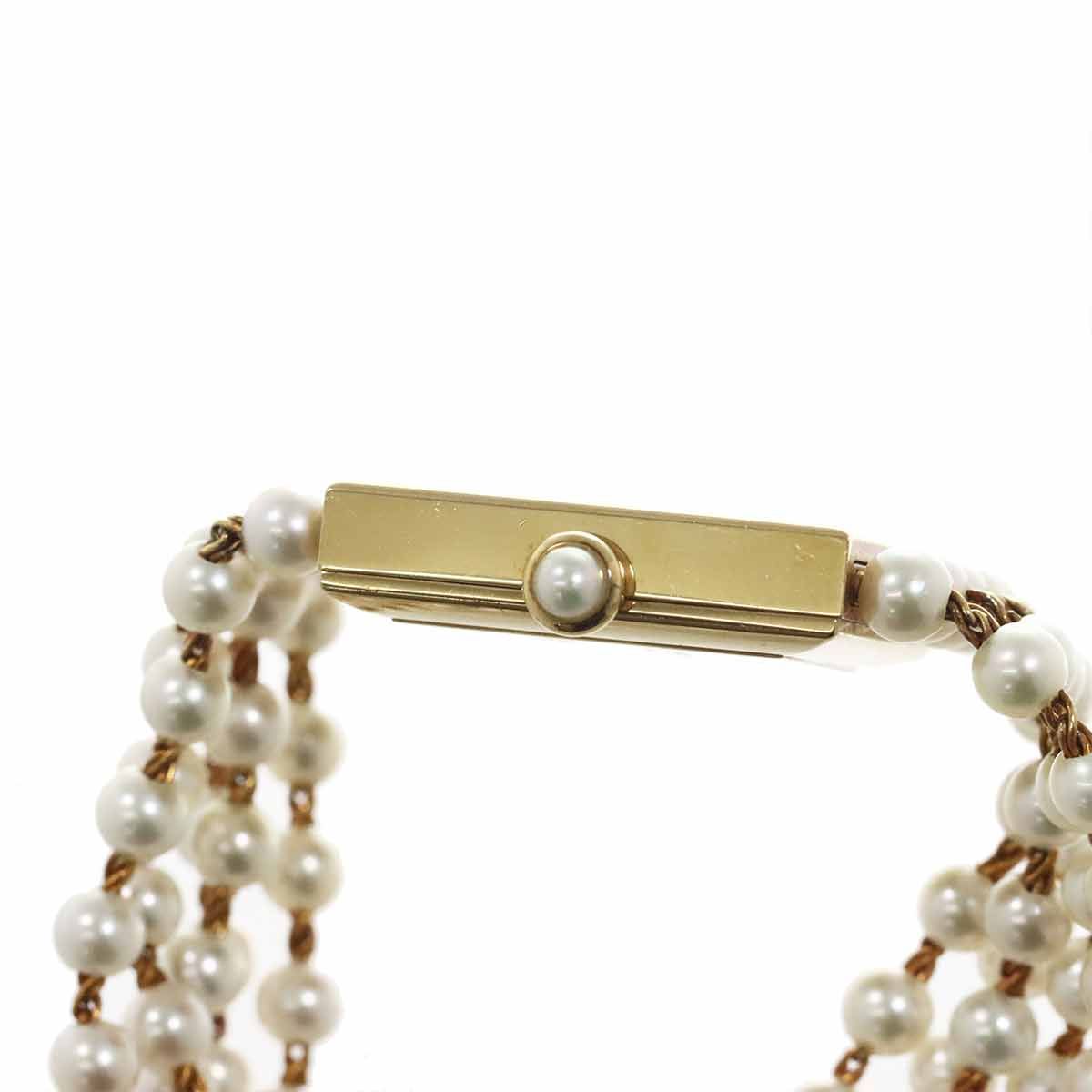 Chanel Mademoiselle Pearl Bracelet M Watch White 18K Yellow Gold Quartz — view 5