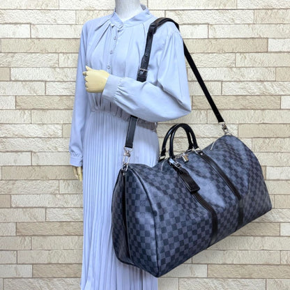 Louis Vuitton Keepall Damier Graphite Boston Bag Canvas Black Second — view 2