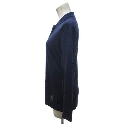 Hermes Gaultier Era Cotton Knit Cardigan Front Fly Navy 38 — view 2