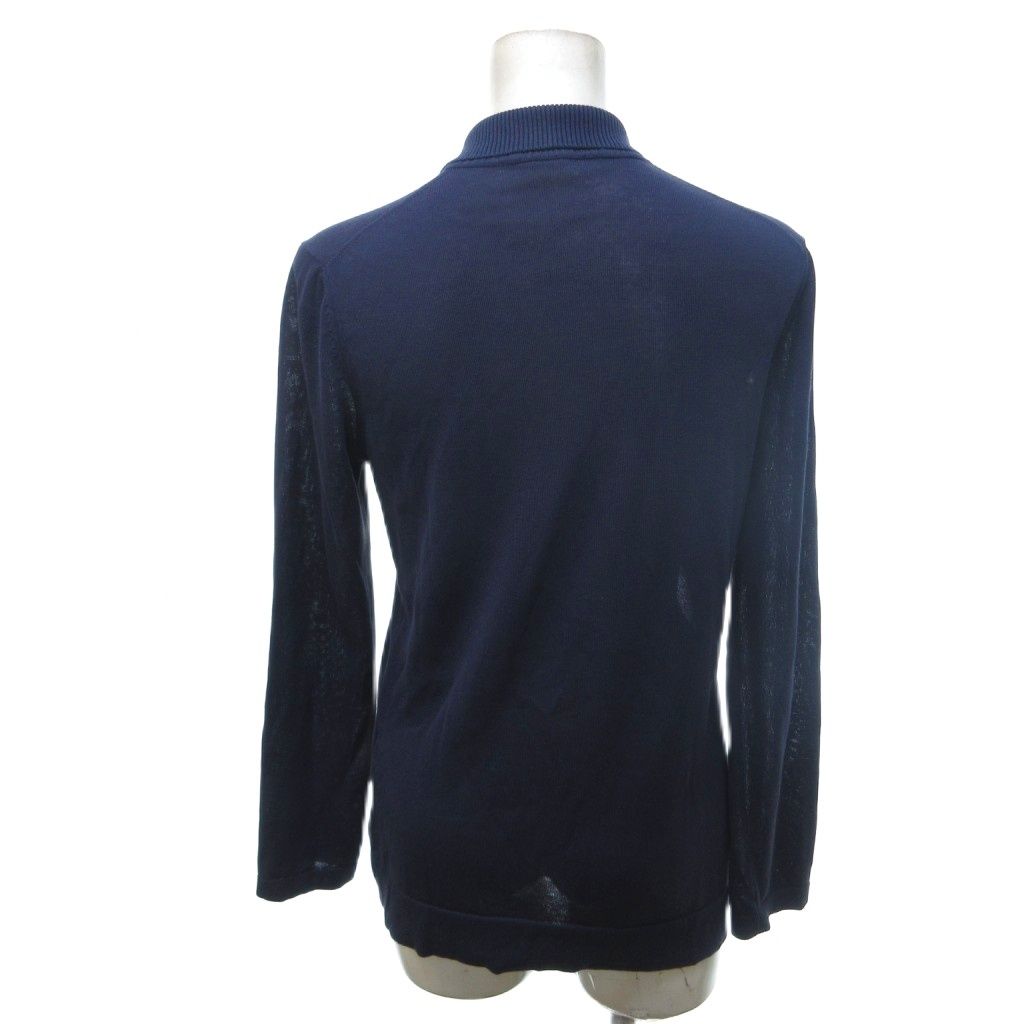 Hermes Gaultier Era Cotton Knit Cardigan Front Fly Navy 38 — view 3