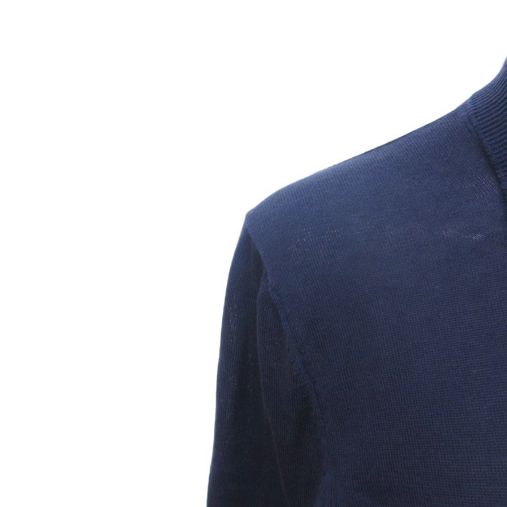 Hermes Gaultier Era Cotton Knit Cardigan Front Fly Navy 38 — view 4
