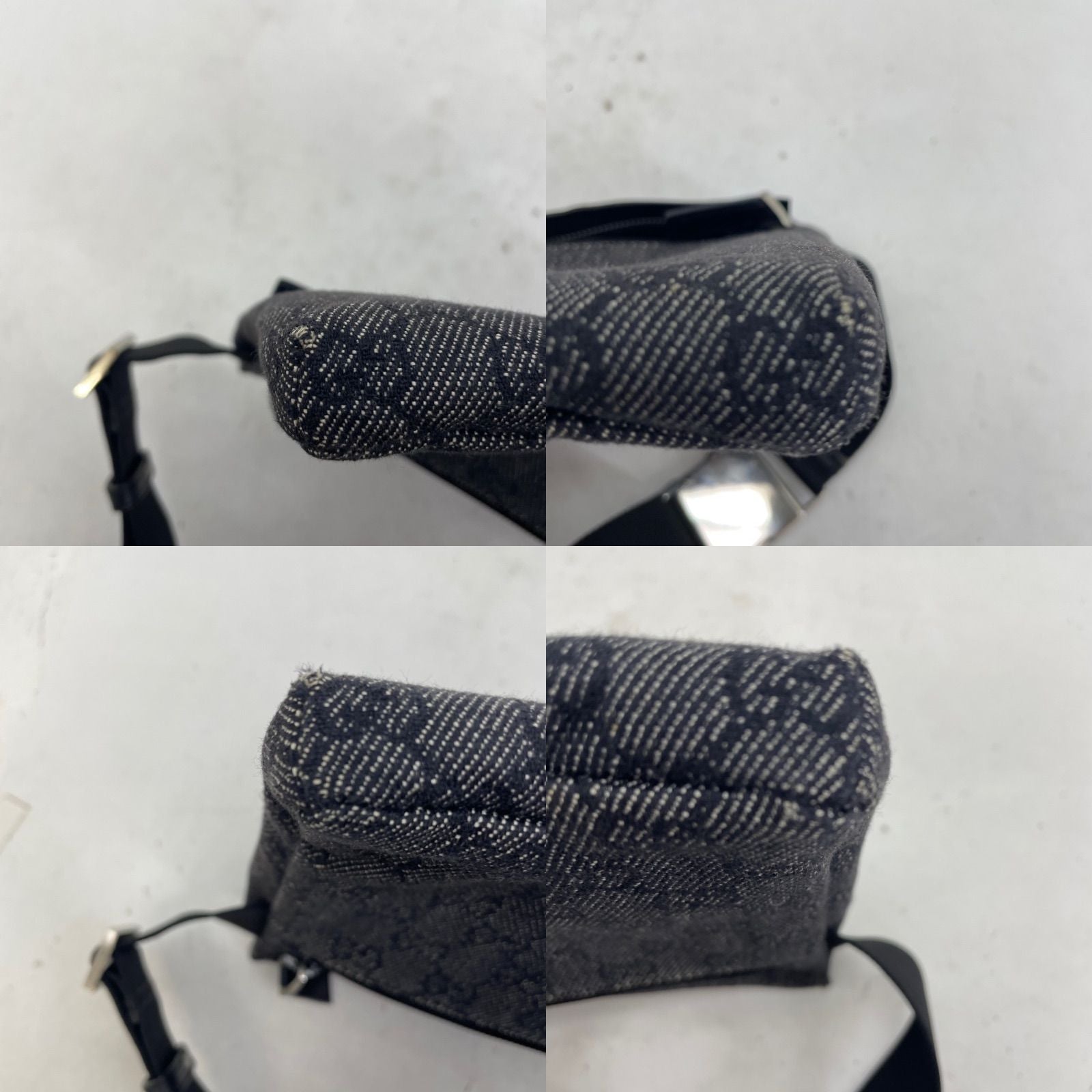 Gucci GG Monogram Shoulder Bag Canvas Black — view 7