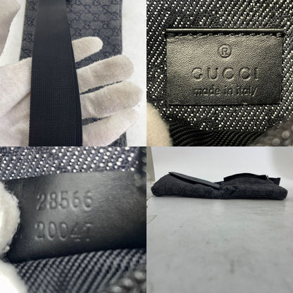 Gucci GG Monogram Shoulder Bag Canvas Black — view 5