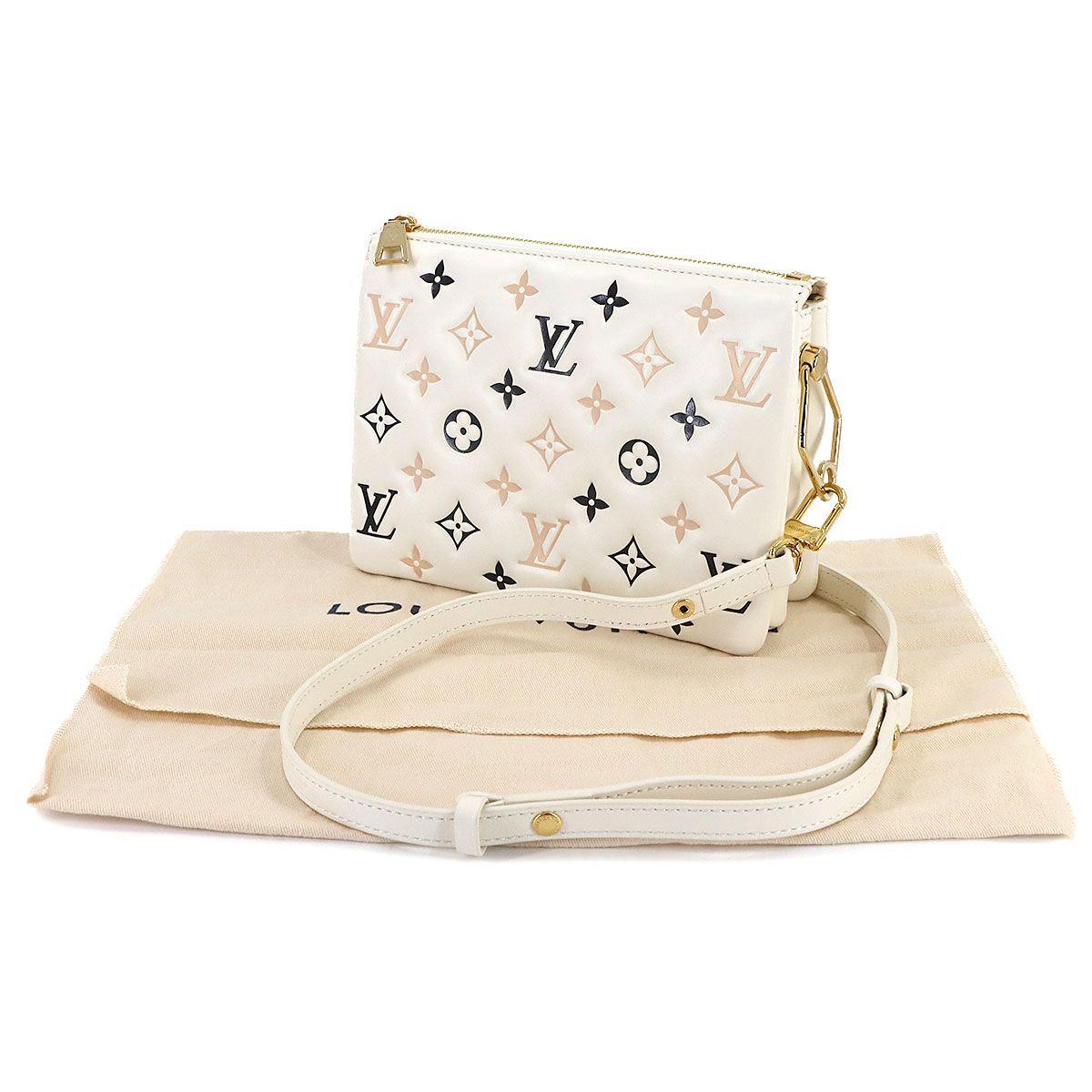 Louis Vuitton by the Pool Coussin BB Shoulder Bag Leather Beige — view 2