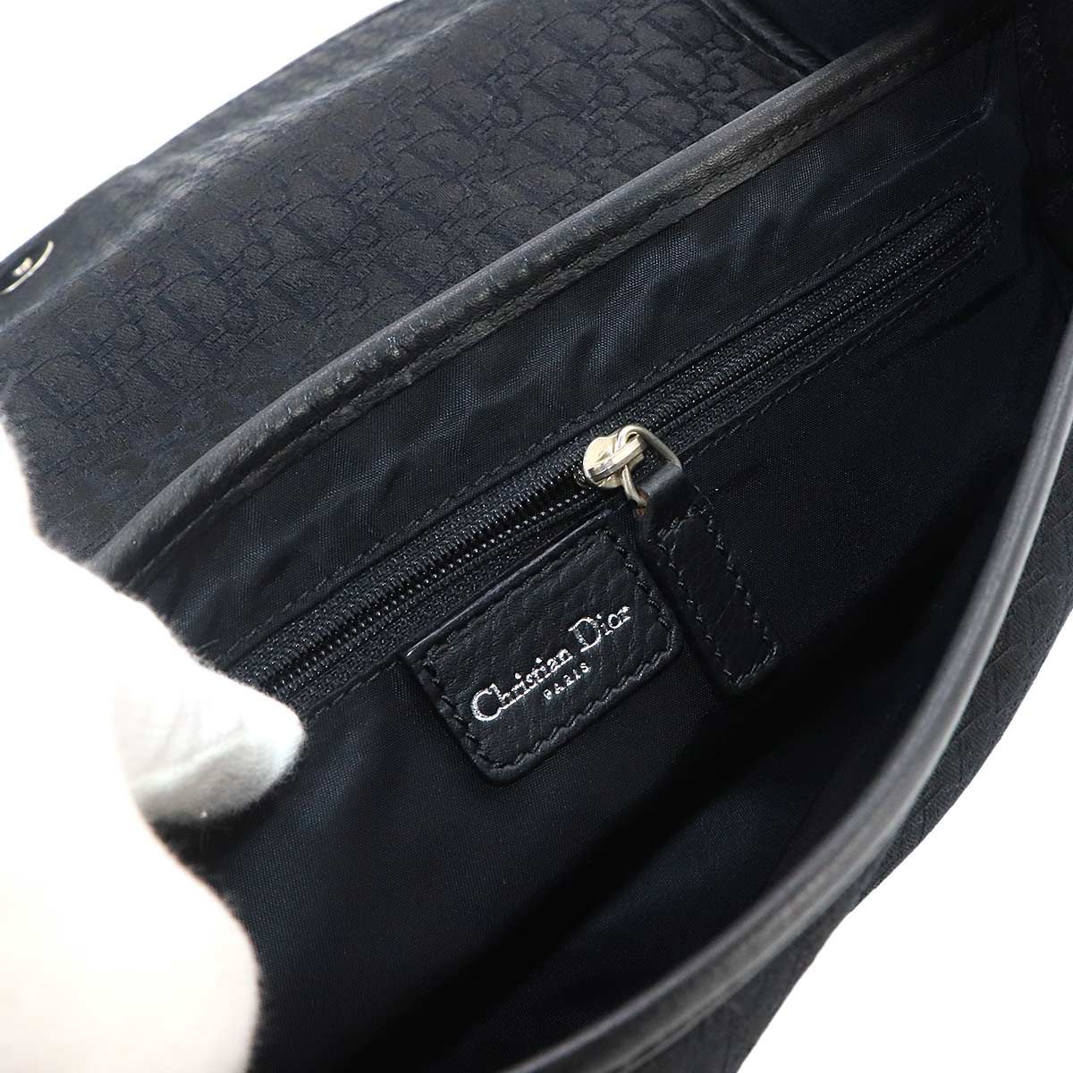 Dior Trotter Street Chic Shoulder Bag Canvas Leather Black — view 7