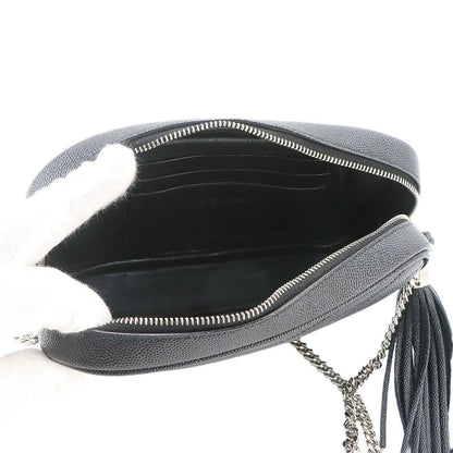 Saint Laurent Chain Shoulder Bag Leather Black — view 7