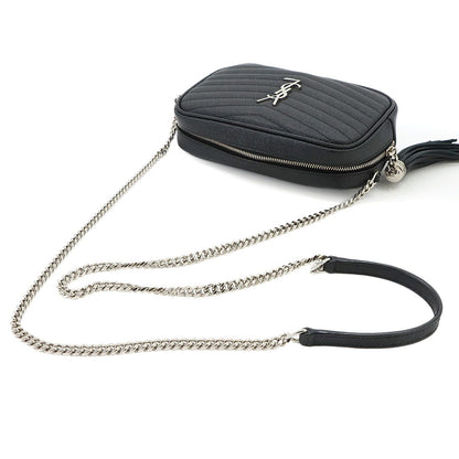 Saint Laurent Chain Shoulder Bag Leather Black — view 6
